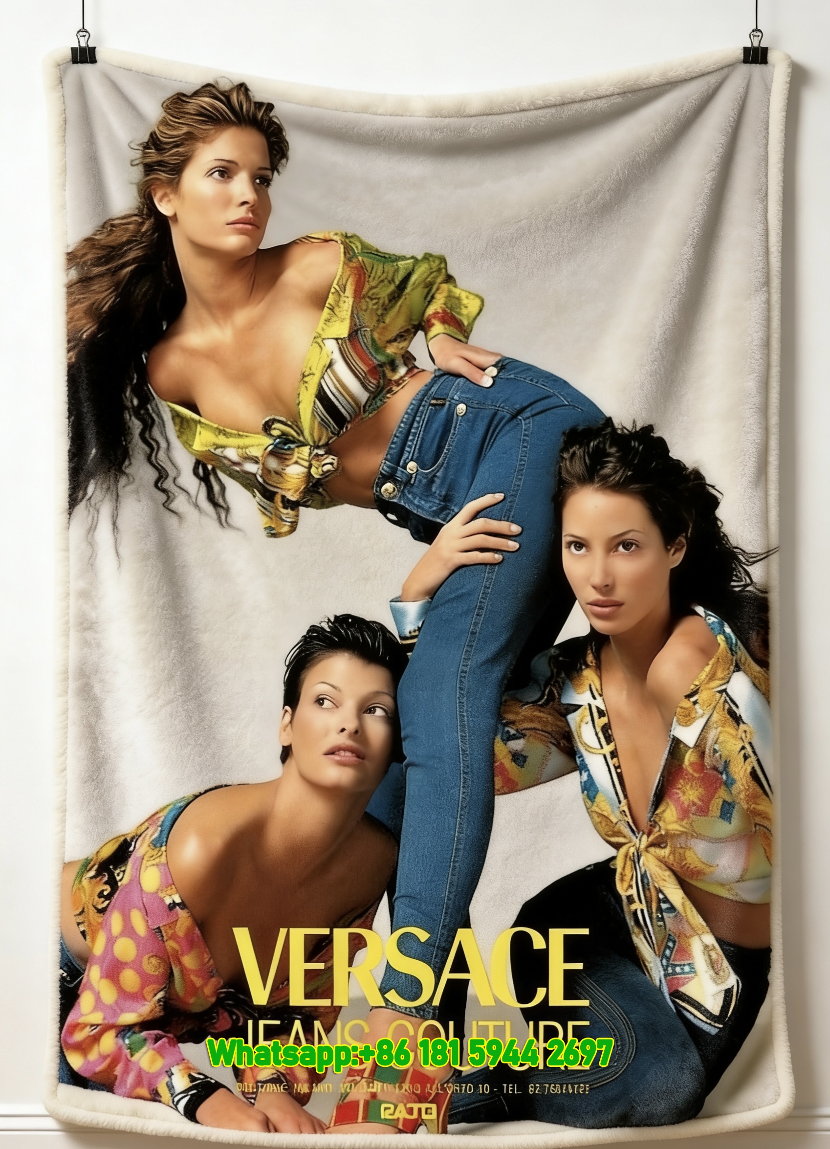 Versace Jeans Couture Multicolor Print Flannel Throw Blanket Luxury Sofa Cover Blanket IMG_1733
